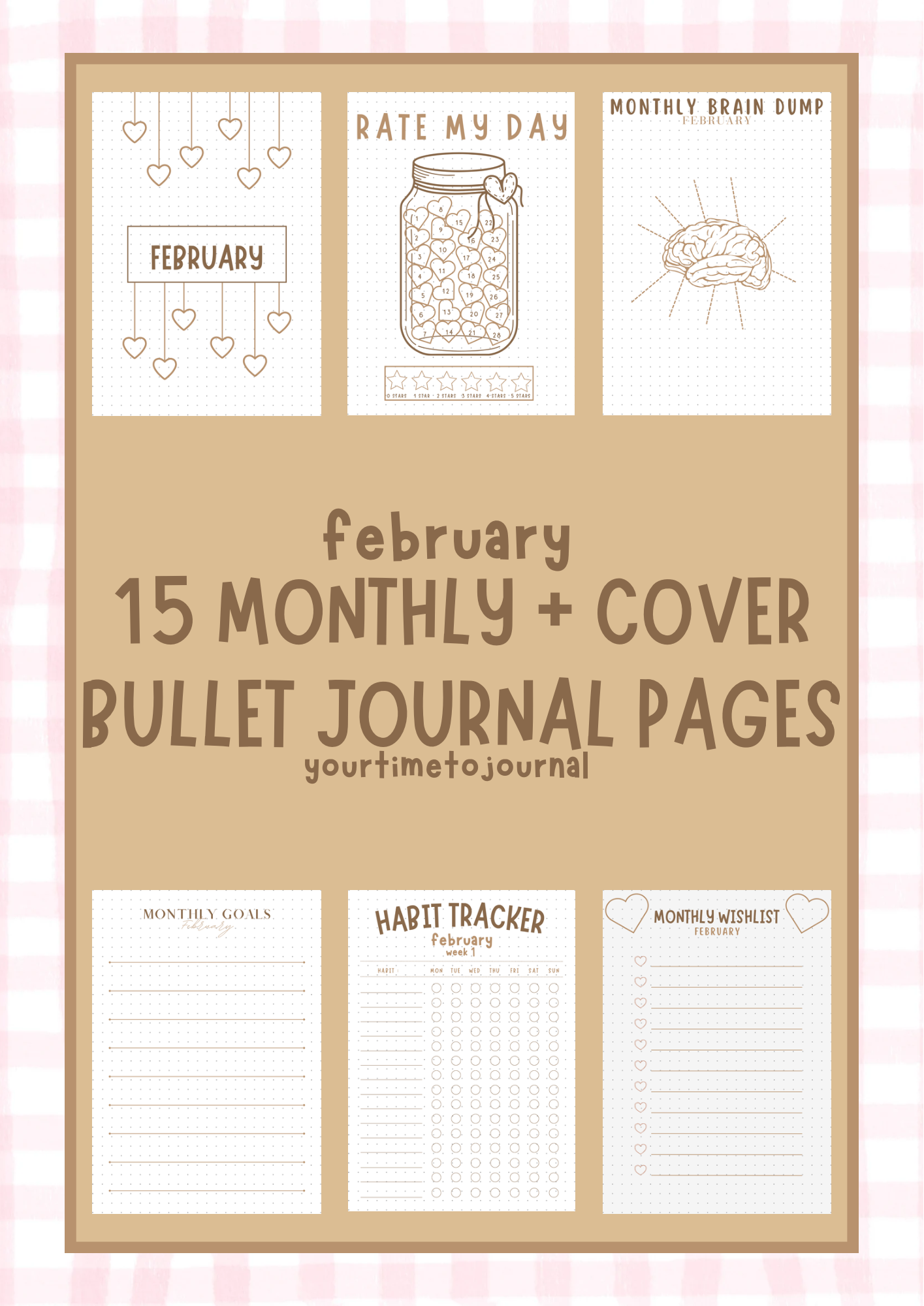 FEBRUARY ONLY14** monthly bullet journal pages (NO PHYSICAL PRODUCT)