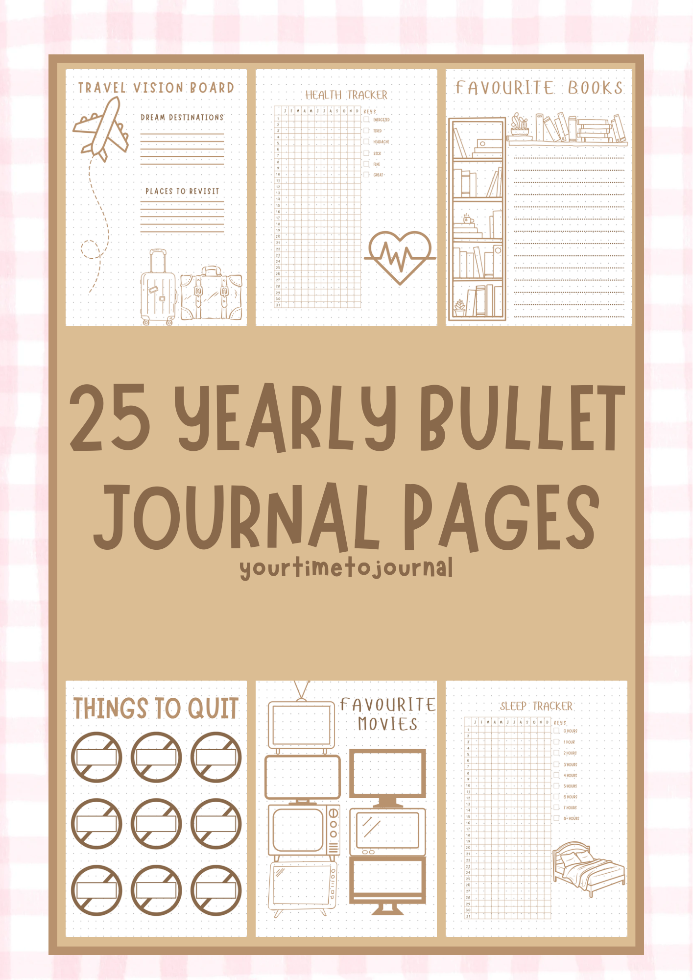 25 yearly bullet journal pages (DIGITAL FILES ONLY)